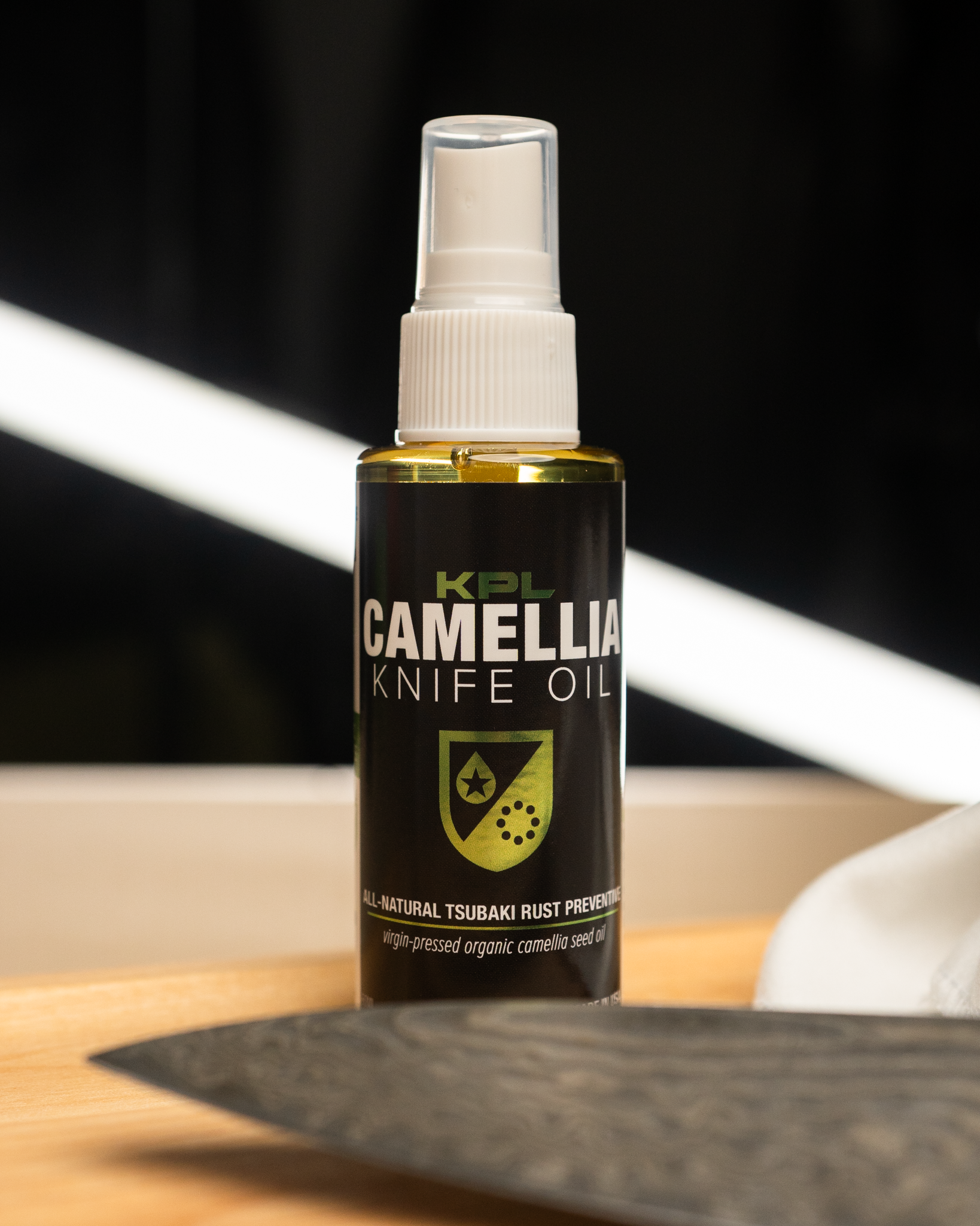 Organic Camellia Kitchen Knife Oil - Carbon Steel and Cast Iron detail image - Resin Society