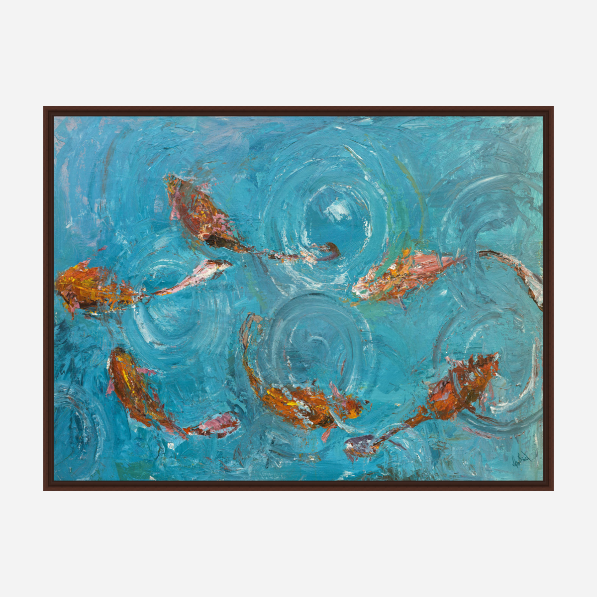 Koi Pond Artist Enhanced Canvas Print by John Beard Collection - product image 7 for Resin Society