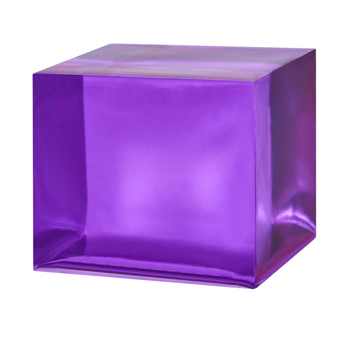 Purple cube on a white background