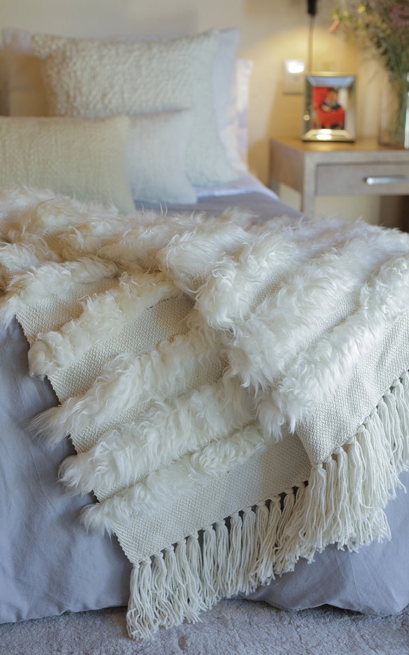 Lambskin Full Striped Blanket by Homelosophy
