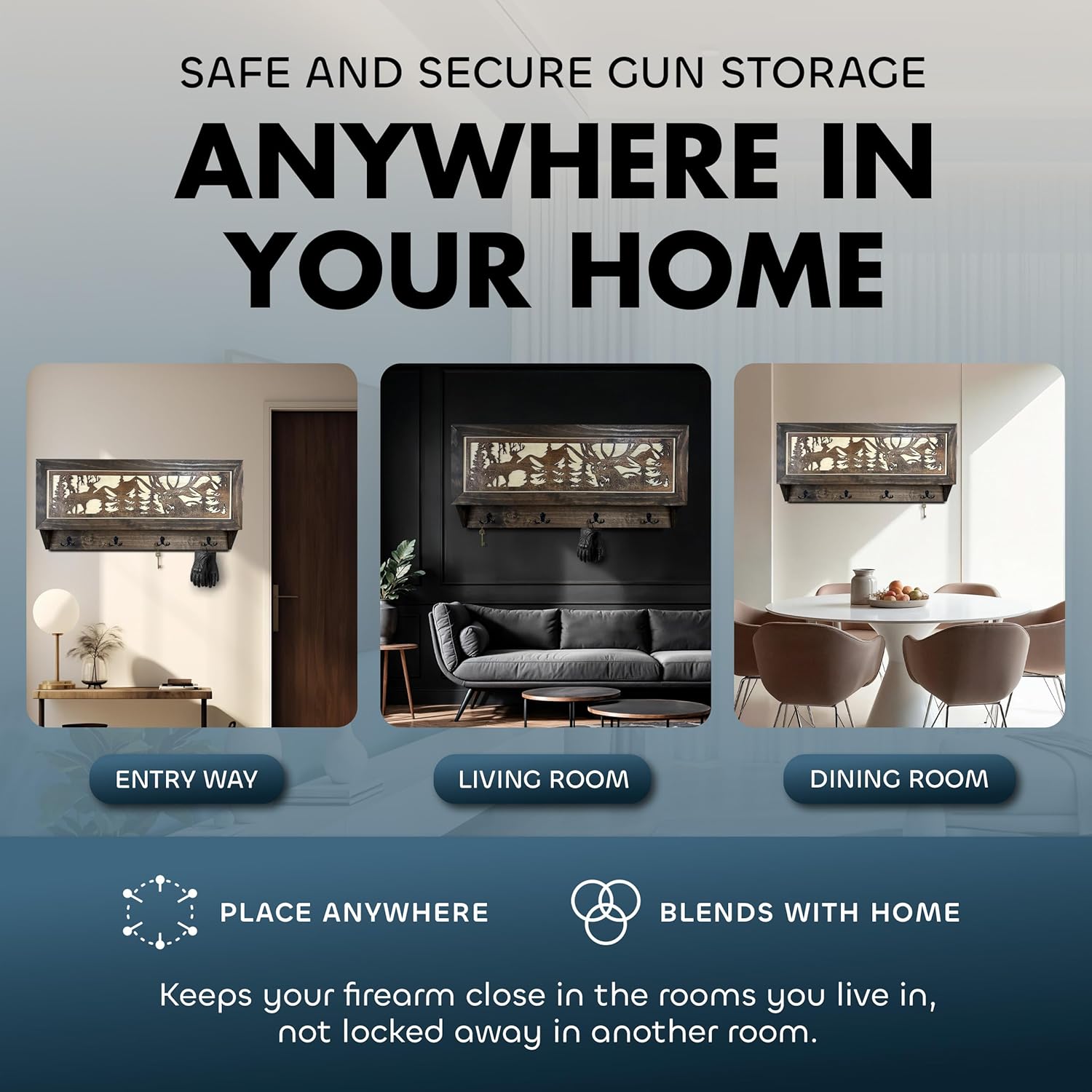 Deer Hunter Hidden Gun Storage by Bellewood Designs - product image 6 for Resin Society