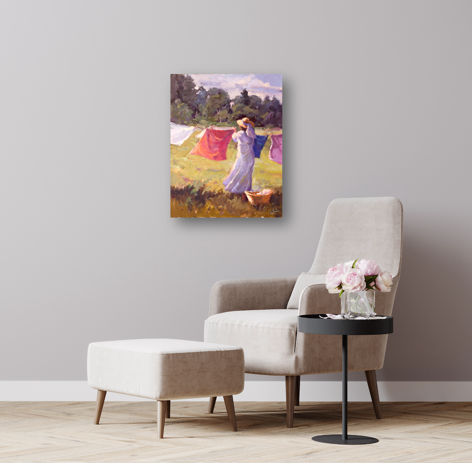 Laundry Day Artist Enhanced Canvas Print by John Beard Collection - product image 2 for Resin Society