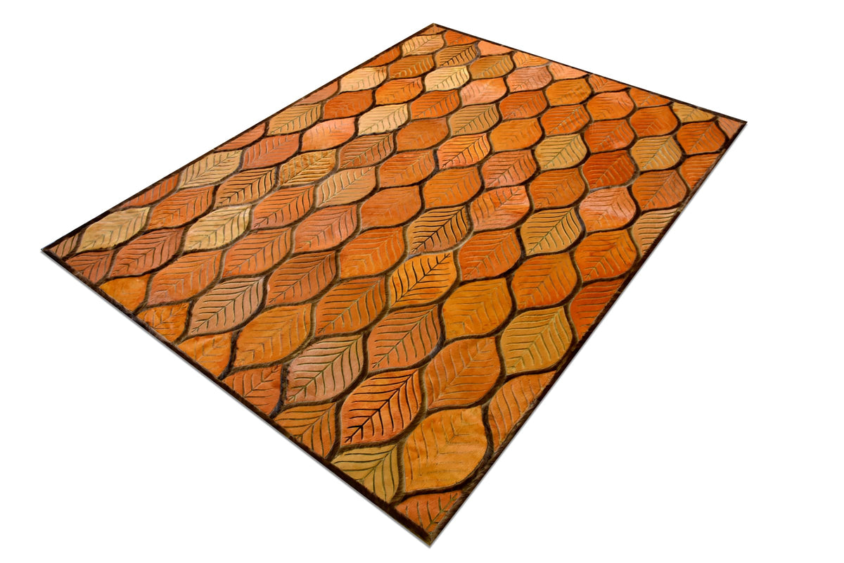 Leaves - Custom Oversized Cowhide Rug by Homelosophy