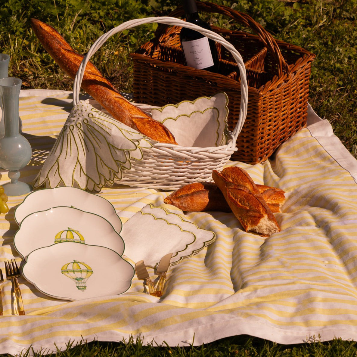 Buttercream Yellow Stripe Tablecloth by Ro'Table - product image 3 for Resin Society