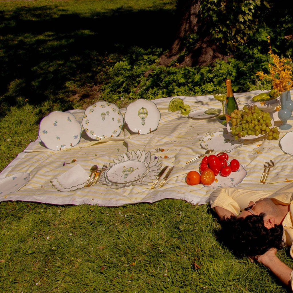 Buttercream Yellow Stripe Tablecloth by Ro'Table - product image 5 for Resin Society