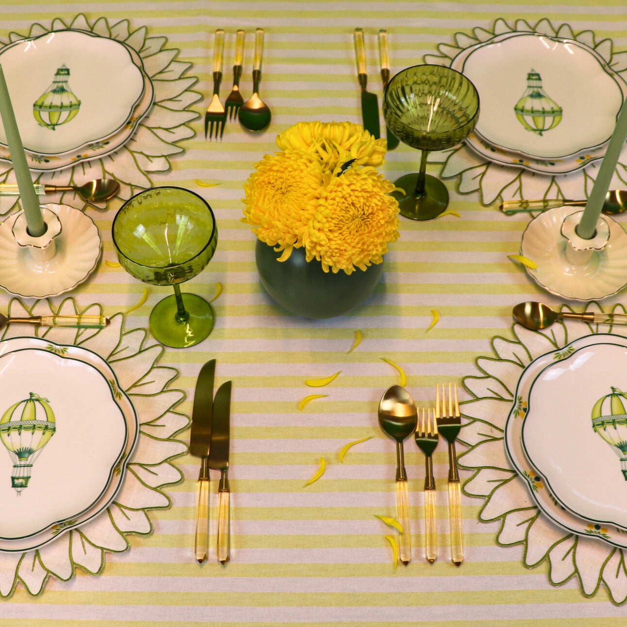 Buttercream Yellow Stripe Tablecloth by Ro'Table - product image 8 for Resin Society