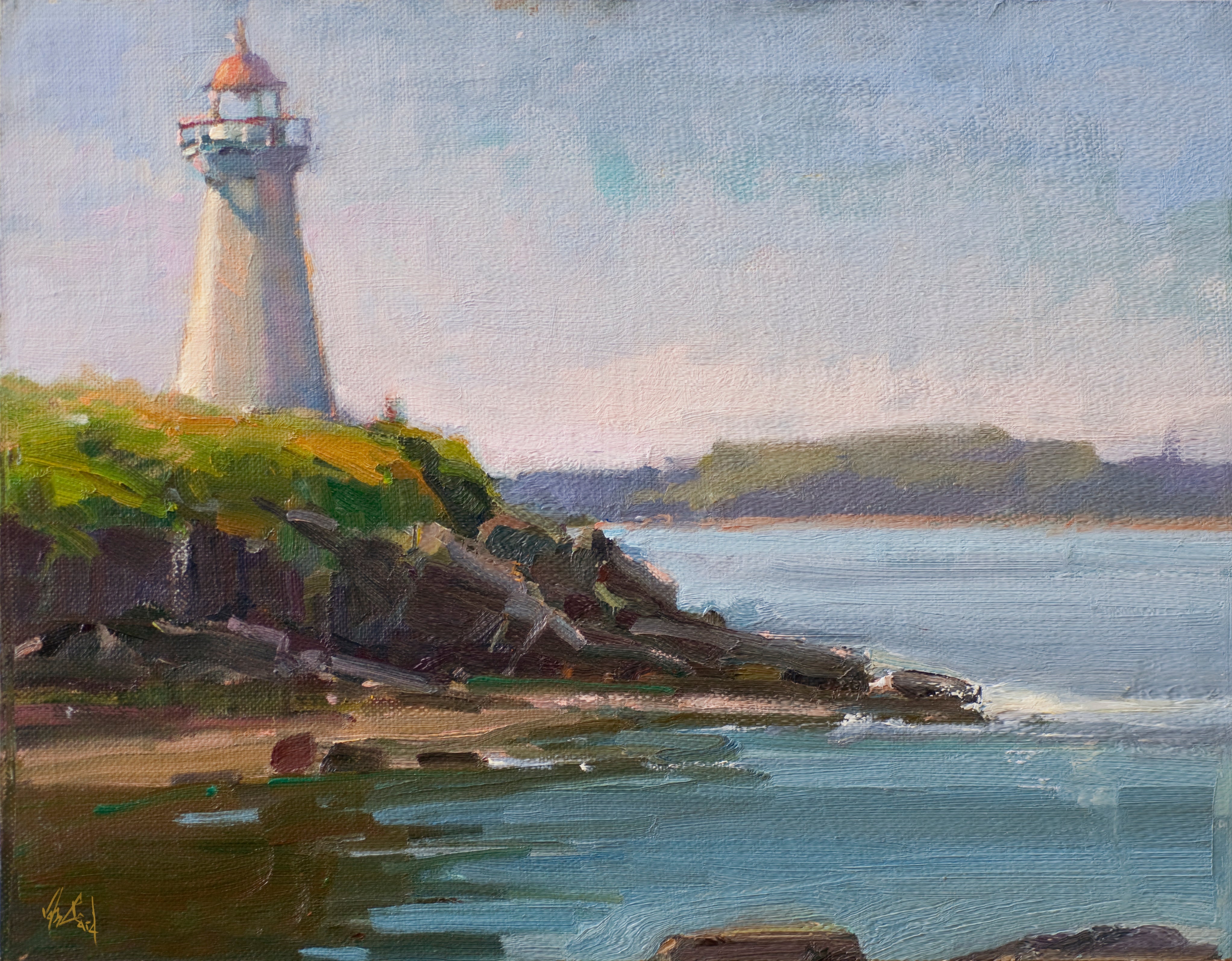 Lighthouse Artist Enhanced Canvas Print by John Beard Collection - main product image for Resin Society