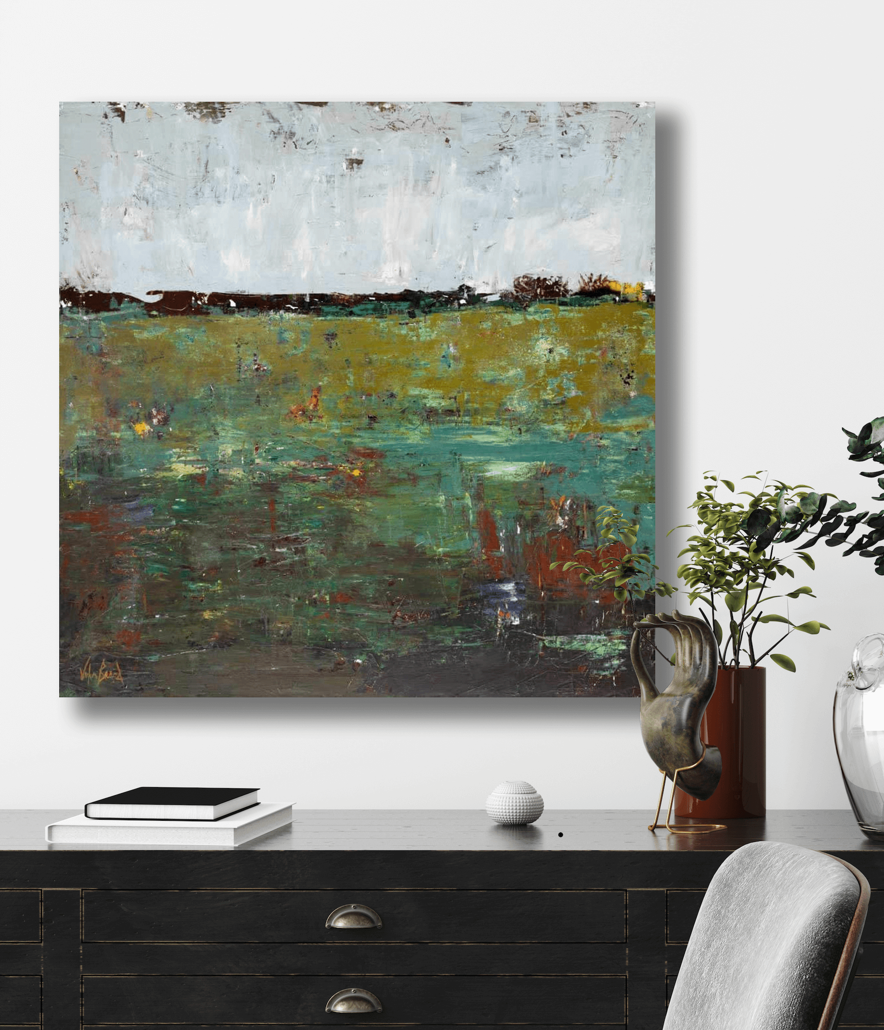 Lily Pond Artist Enhanced Canvas Print by John Beard Collection - product image 4 for Resin Society
