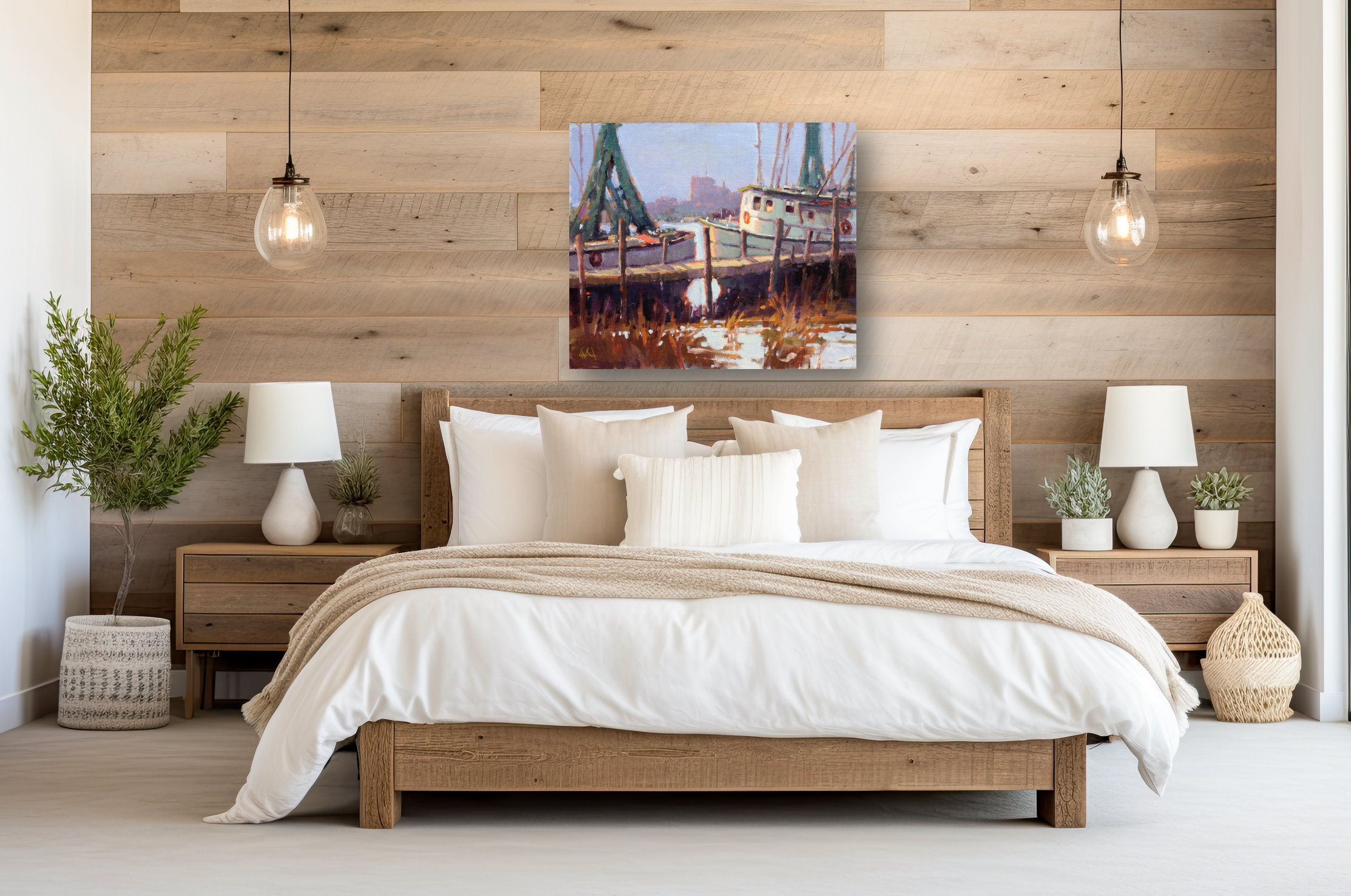 Low Country Docks Artist Enhanced Canvas Print by John Beard Collection - product image 3 for Resin Society