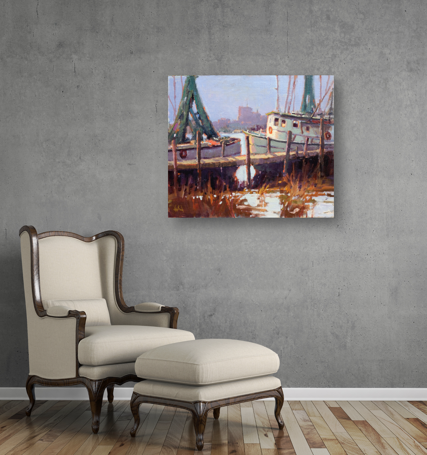 Low Country Docks Artist Enhanced Canvas Print by John Beard Collection - product image 4 for Resin Society