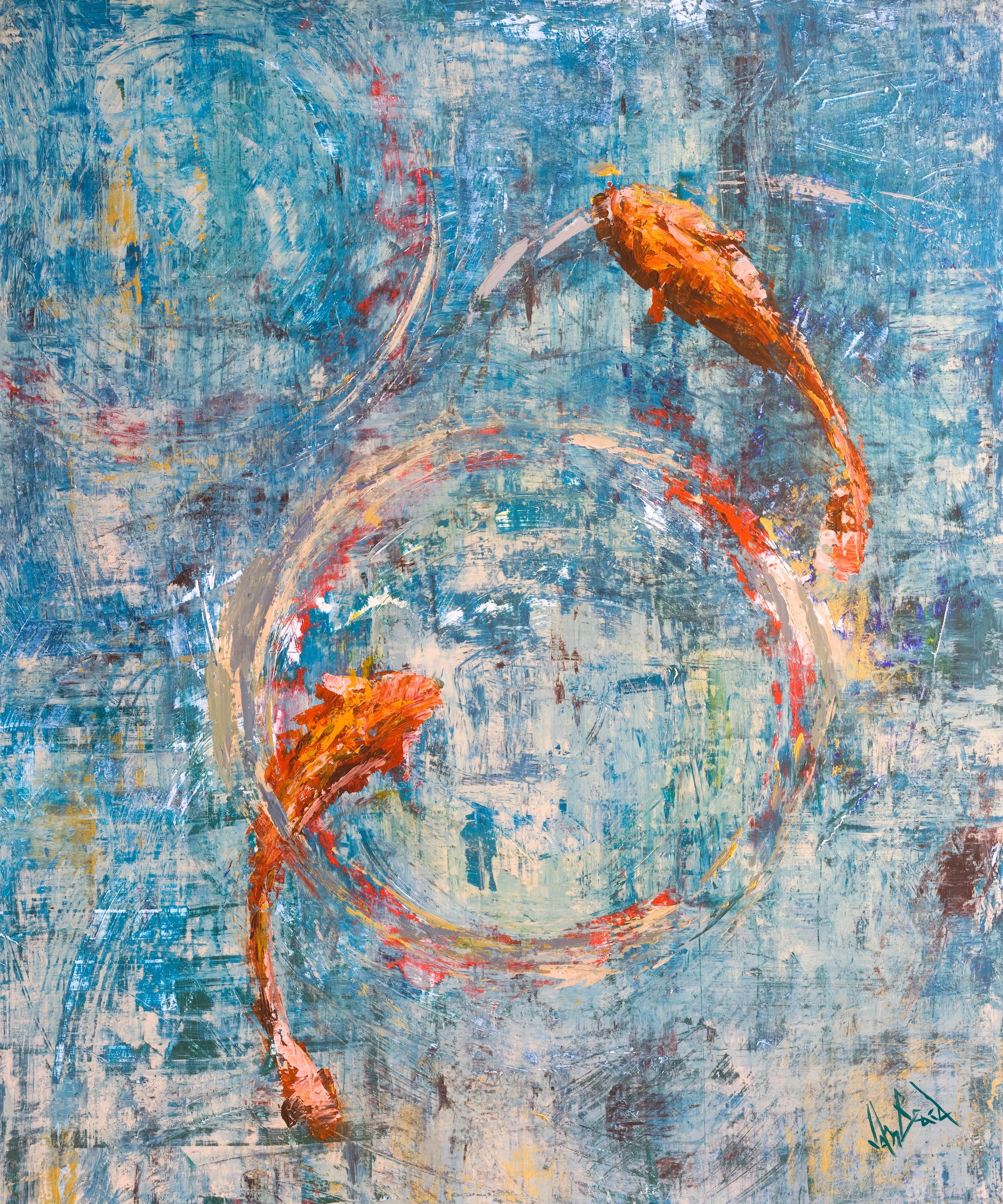 Lucky Gold I Artist Enhanced Canvas Print by John Beard Collection - main product image for Resin Society
