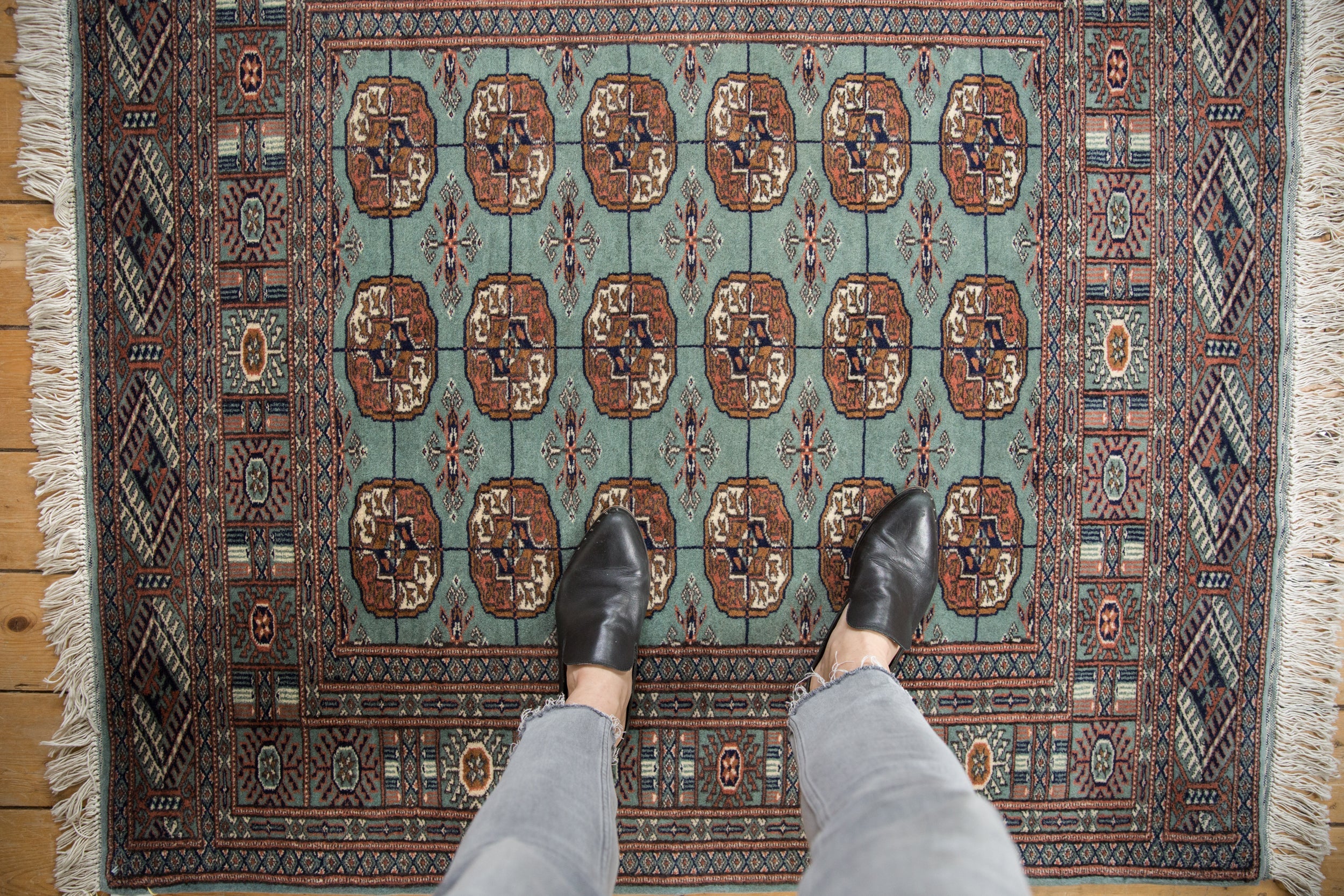 4x4.5 Vintage Fine Bokhara Square Rug by Old New House® - product image 2 for Resin Society