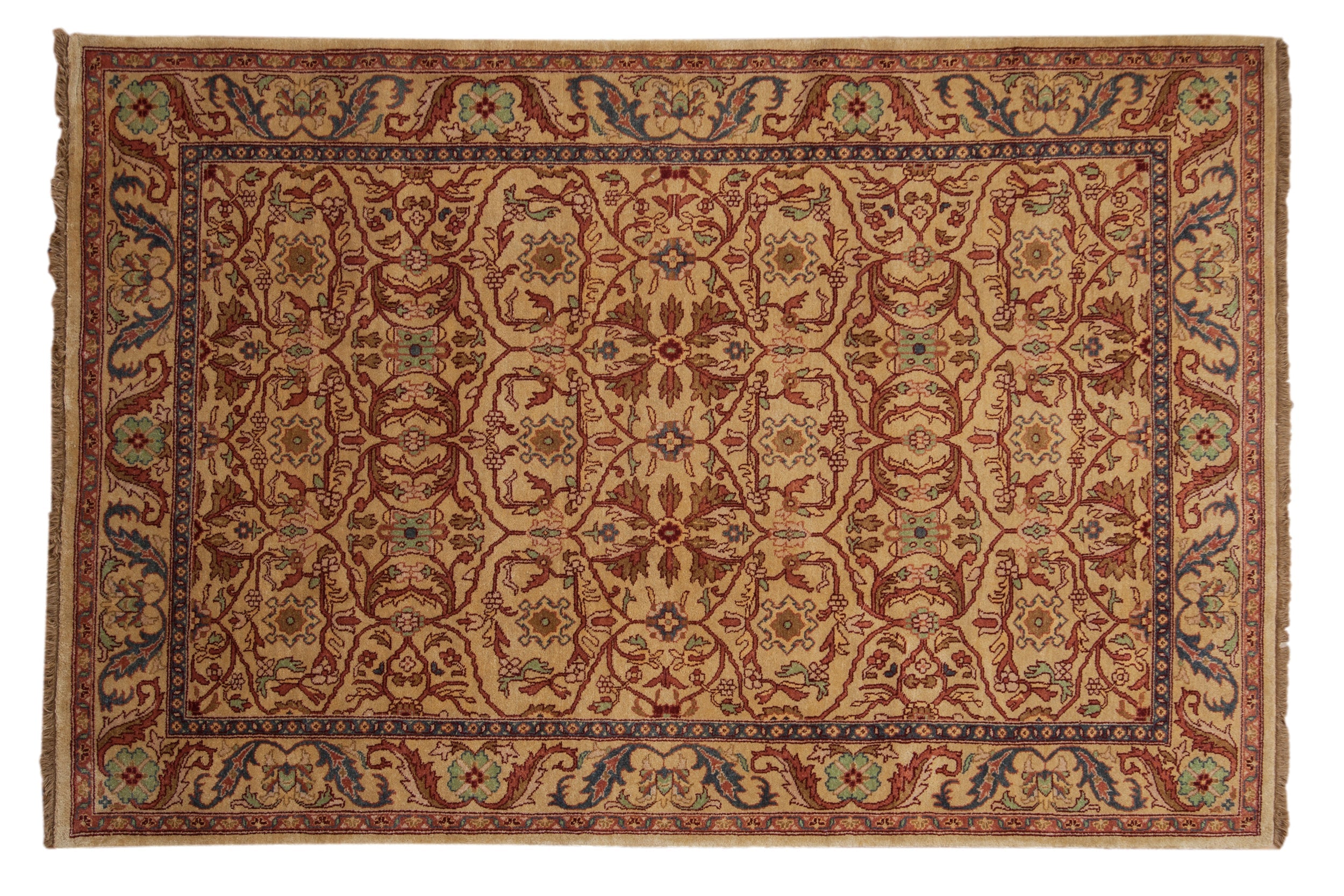 6x9 Vintage Indian Bijar Design Carpet by Old New House® - main product image for Resin Society