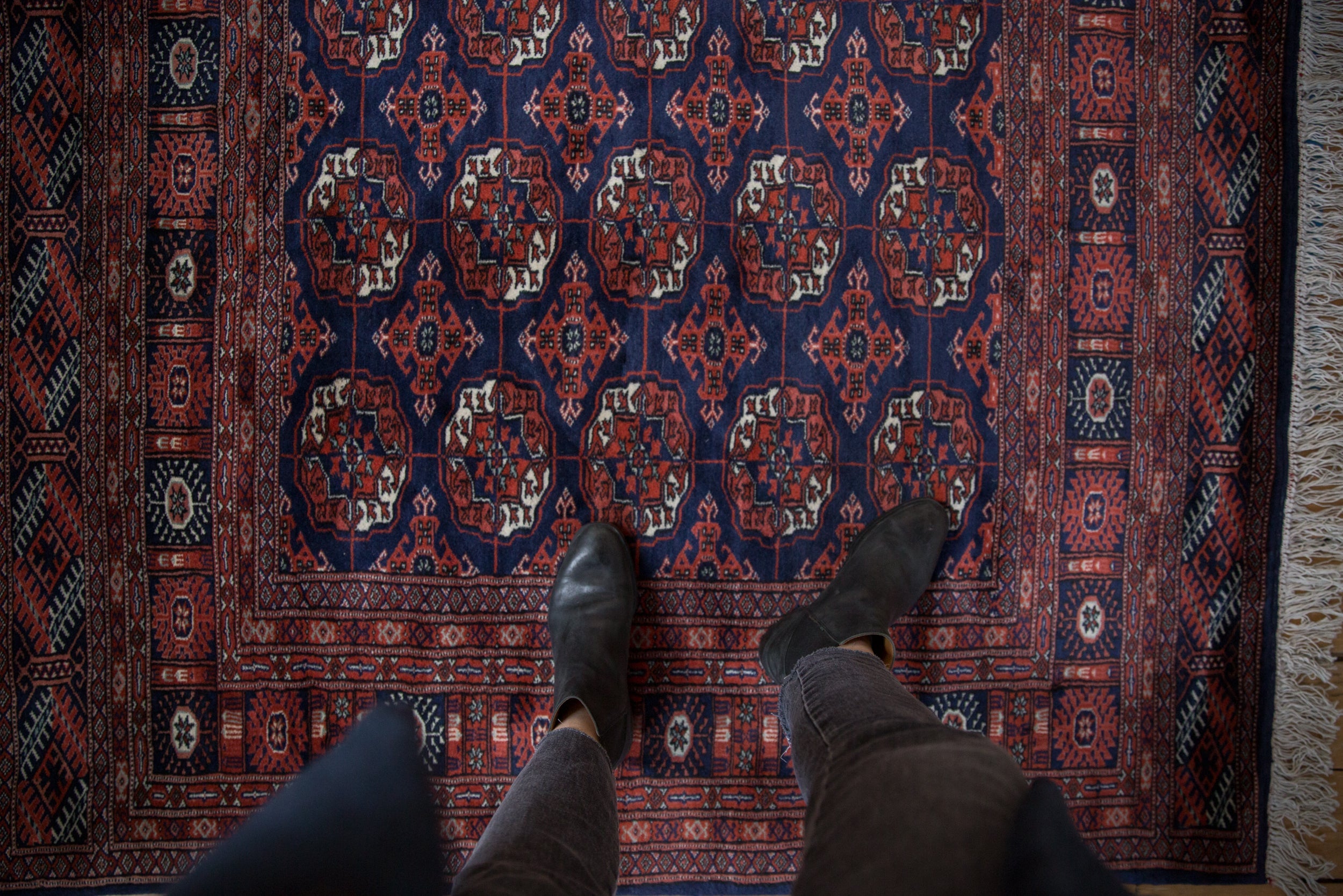 5x5 Vintage Fine Bokhara Square Rug by Old New House® - product image 2 for Resin Society