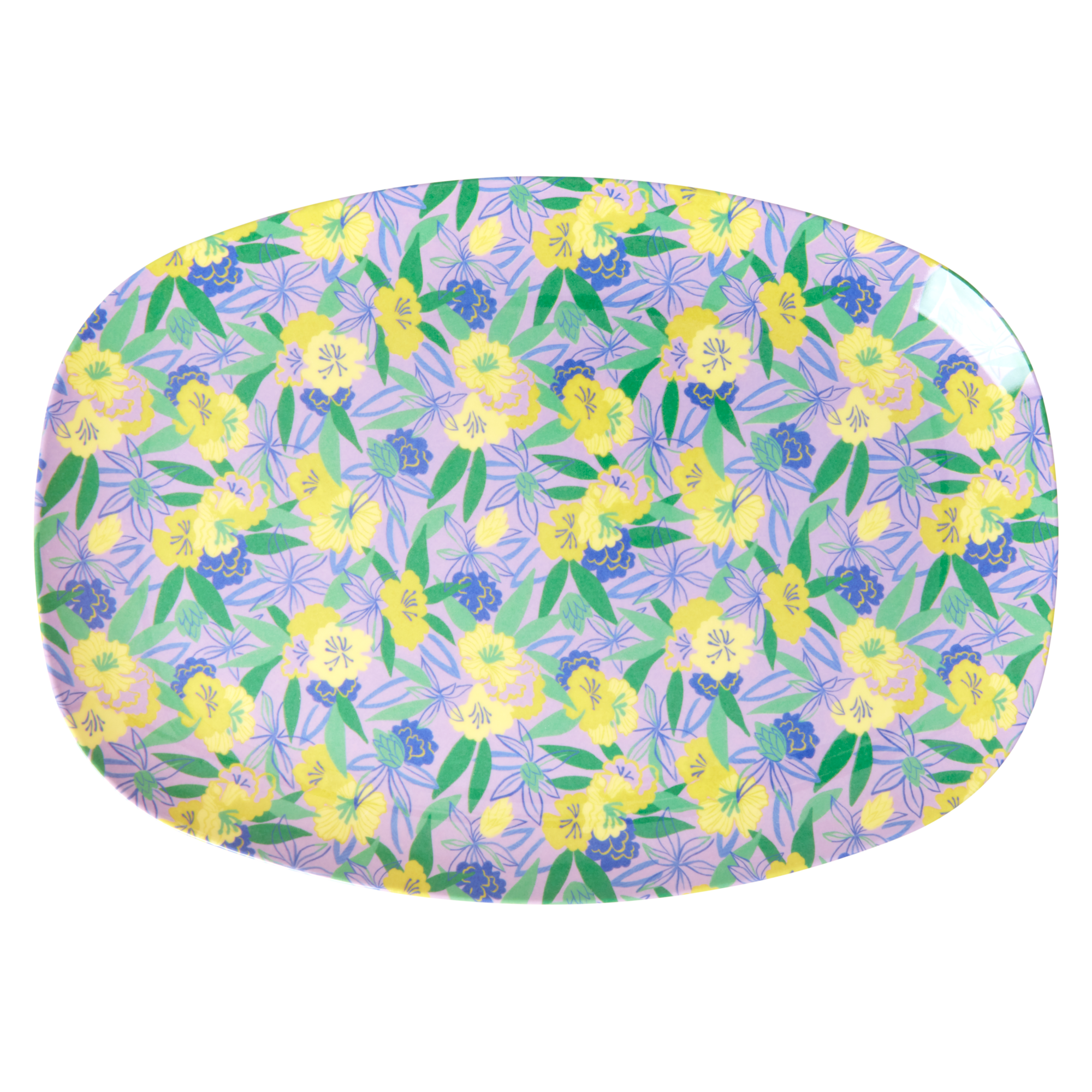 Medium Melamine Rectangular Plate - Purple - Fancy Pansy Prints by Rice By Rice - main product image for Resin Society