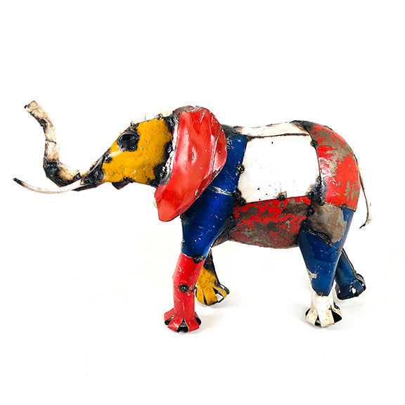 Recycled Oil Drum Metal Elephant Sculpture by Mbare Ltd - product image 2 for Resin Society