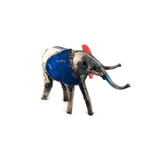 Recycled Oil Drum Metal Elephant Sculpture by Mbare Ltd - product image 3 for Resin Society