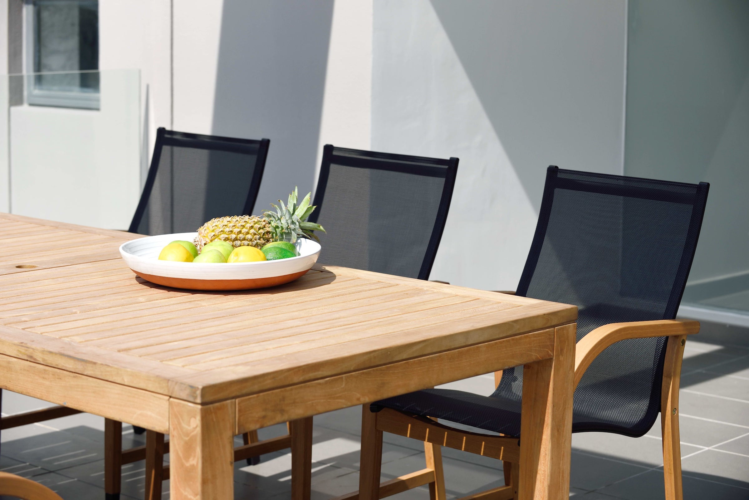 Rinjani Rectangular Table and 6 Manhattan Black Armchair by LifestyleGarden US - product image 4 for Resin Society