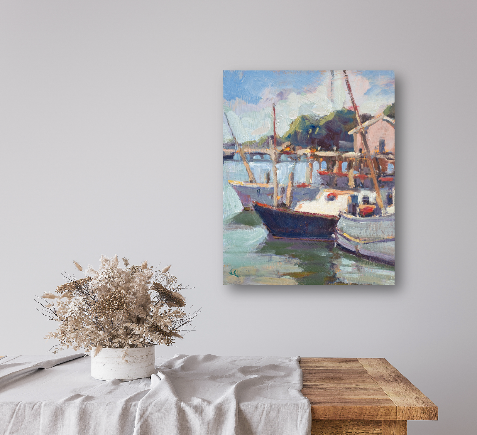 Marina Artist Enhanced Canvas Print by John Beard Collection - product image 4 for Resin Society