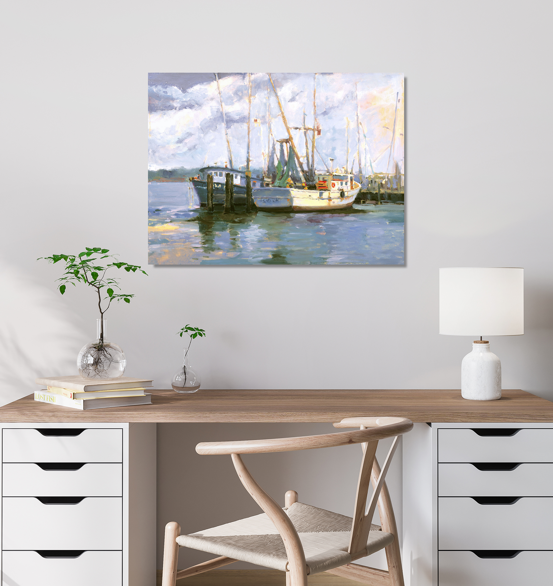 Mayport Shrimp Boats Artist Enhanced Canvas Print by John Beard Collection - product image 4 for Resin Society