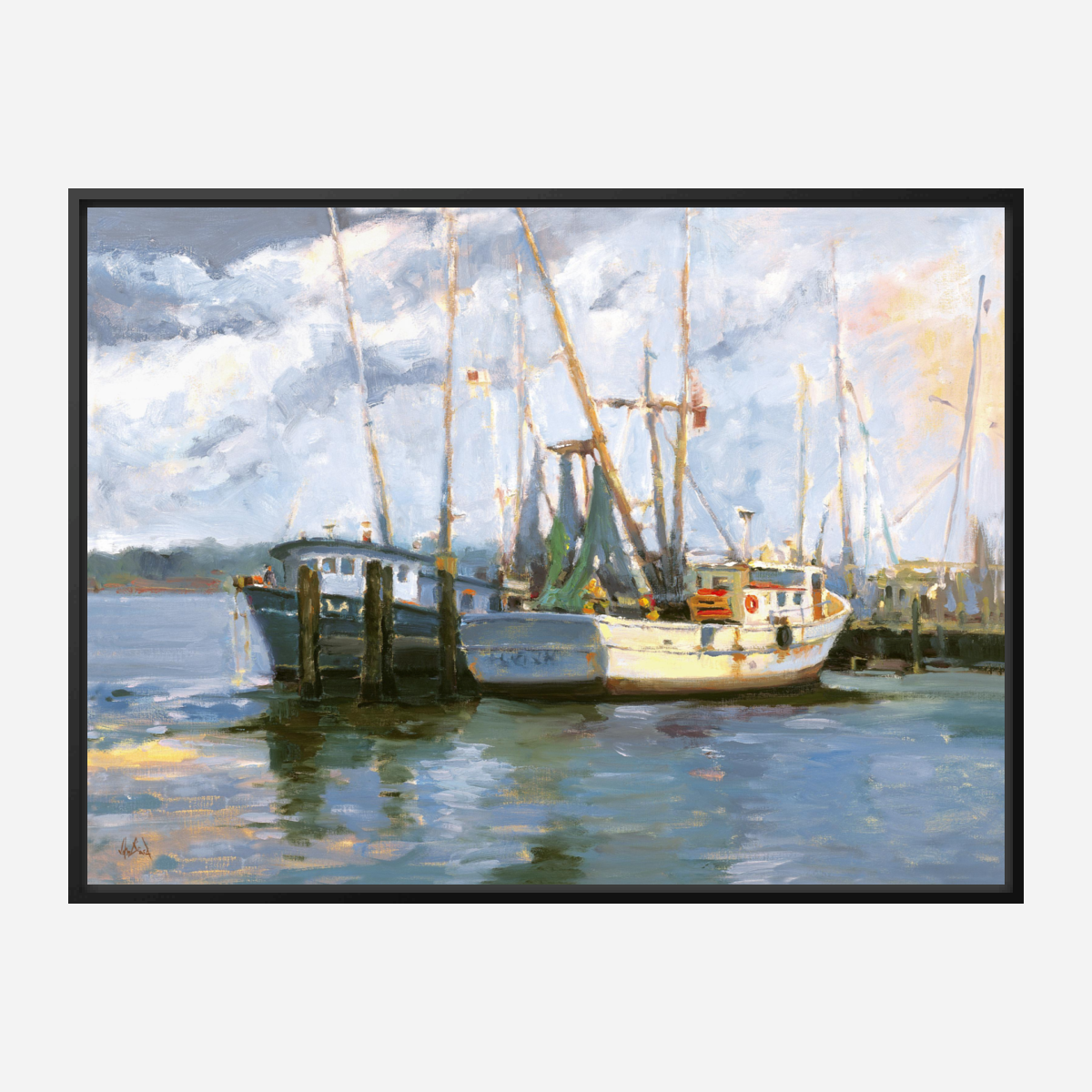 Mayport Shrimp Boats Artist Enhanced Canvas Print by John Beard Collection - product image 5 for Resin Society