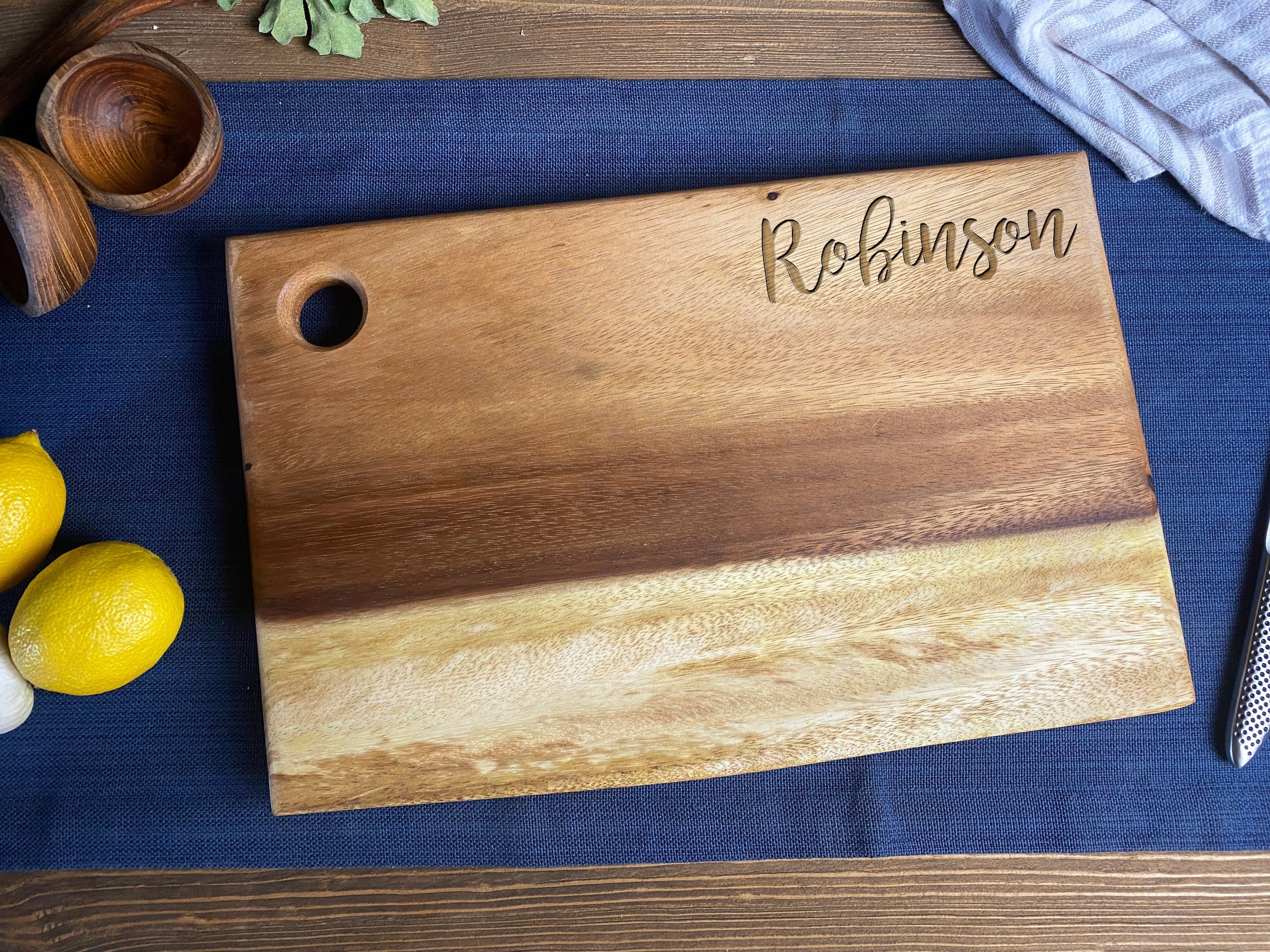 Medium Live Edge Square End Board with Hanging Hole
