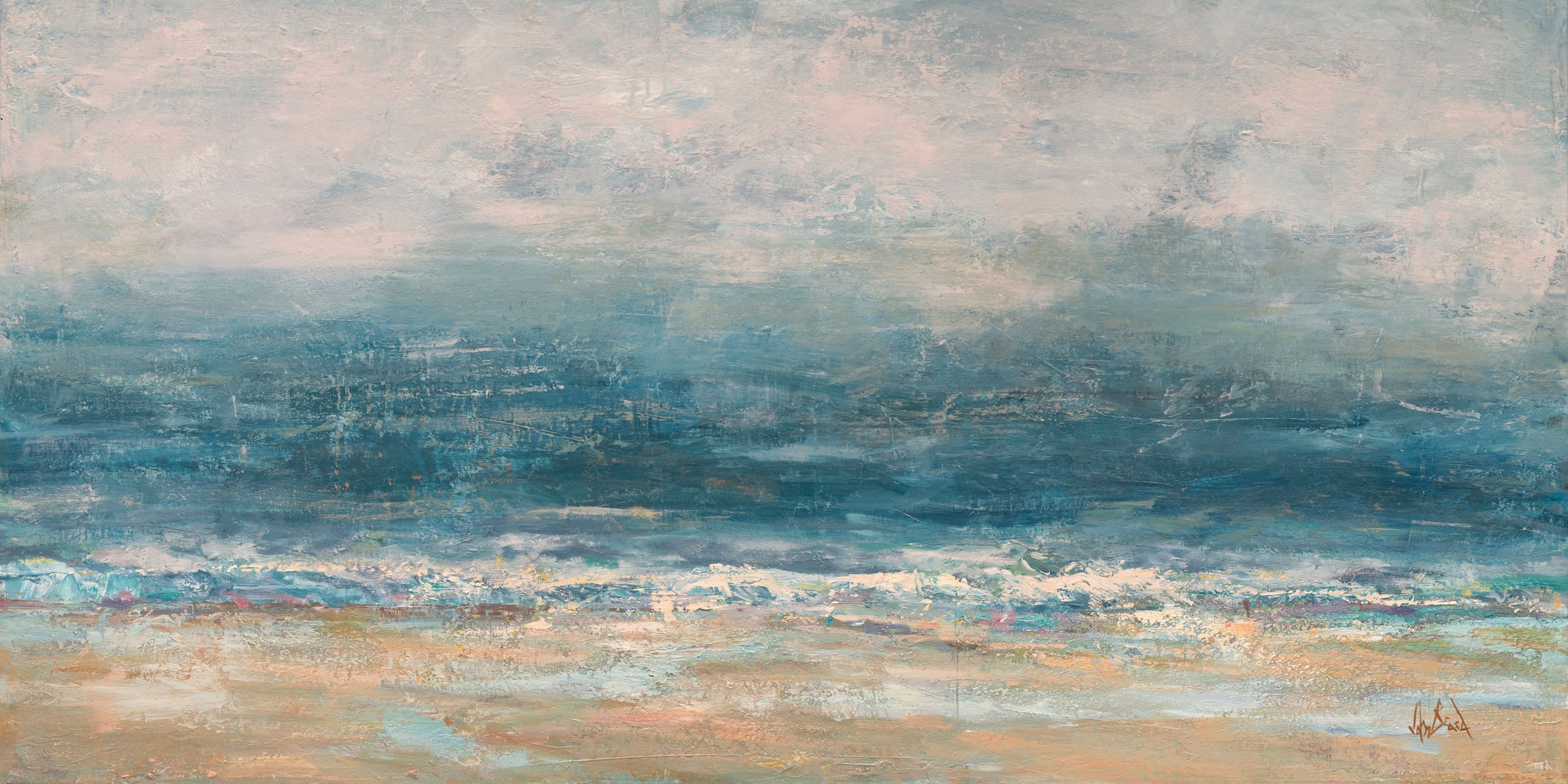 Merging Tide Artist Enhanced Canvas Print by John Beard Collection - main product image for Resin Society