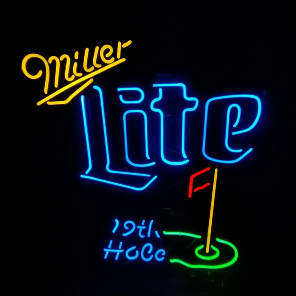 Yellow Miller Lite 19th Hole Neon Signs by Neon Signs Land - product image 2 for Resin Society
