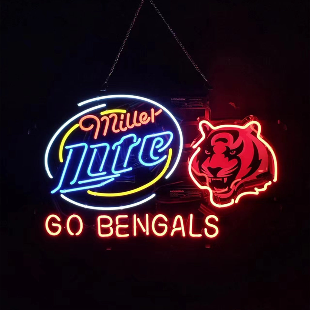 Miller Lite Cincinnati Go Bengals Neon Light Sign by Neon Signs Land - product image 2 for Resin Society