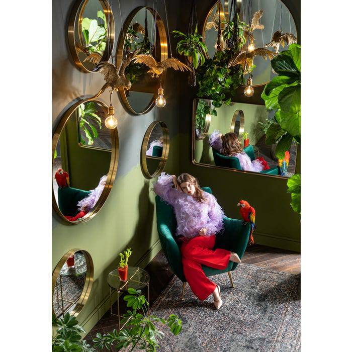 Mirror Curve Round Brass Ø100cm