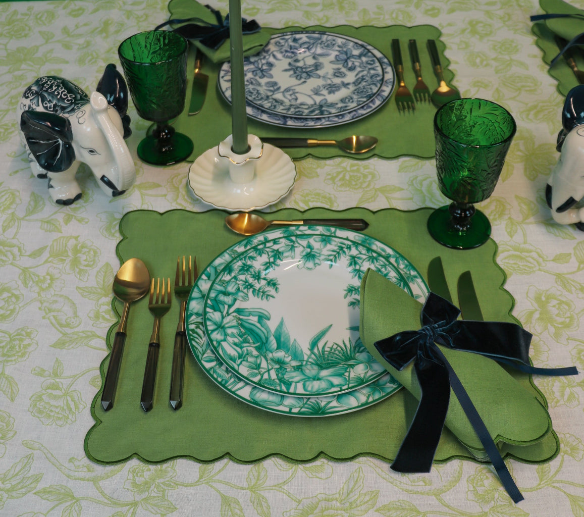 Monsoon Verdant Dinner Plate - Set of 4 (+1 Bonus Plate) by Ro'Table - product image 15 for Resin Society