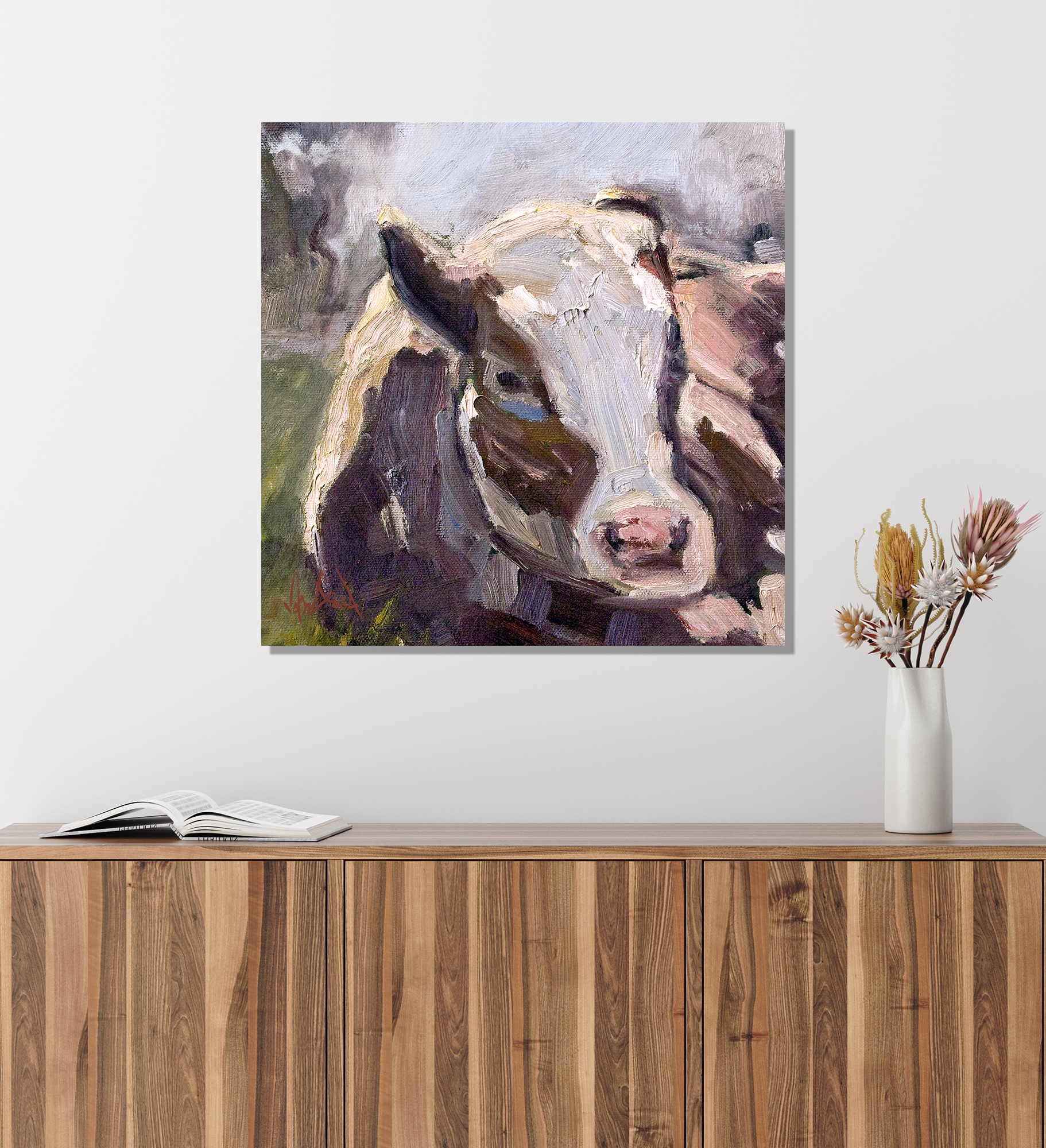 Moo Moo III Artist Enhanced Canvas Print