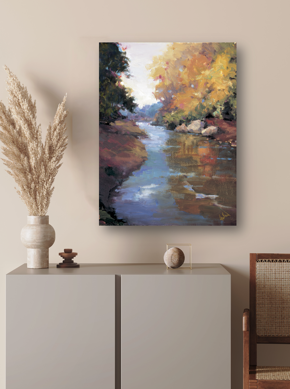 Mountain Stream Artist Enhanced Canvas Print by John Beard Collection - product image 2 for Resin Society