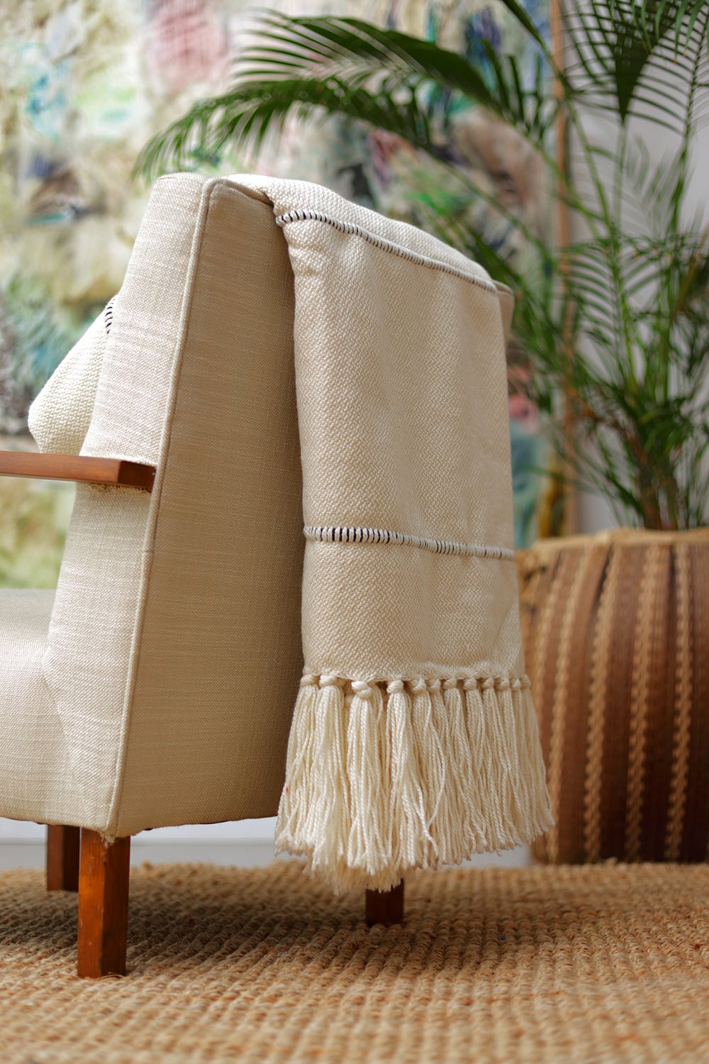 Brown Multi Striped Throw by Homelosophy