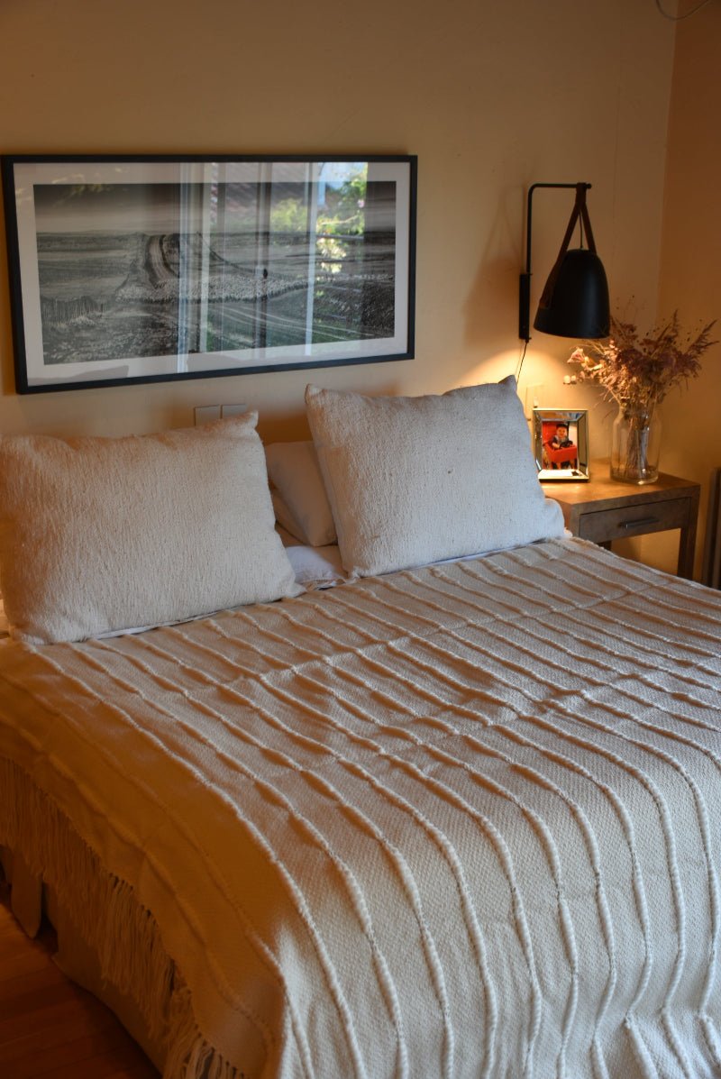 Multi Striped Natural Throw Blanket by Homelosophy