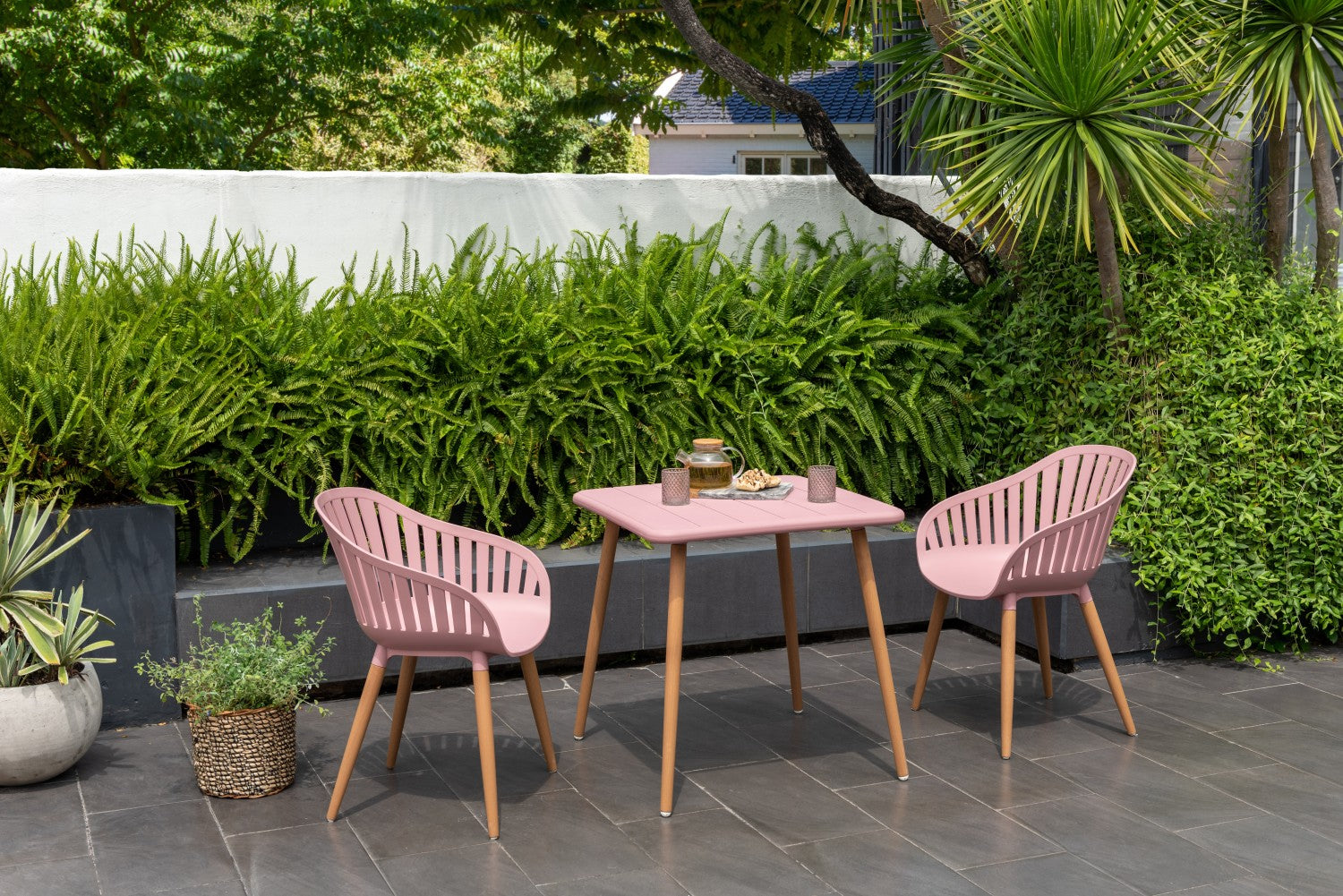 Nassau Bistro Set – Peony Pink Social Plastic® - 3pc by LifestyleGarden US - main product image for Resin Society