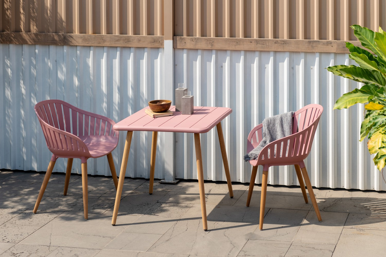 Nassau Carver Armchair in Peony Pink Social Plastic® - 2pc by LifestyleGarden US - product image 4 for Resin Society