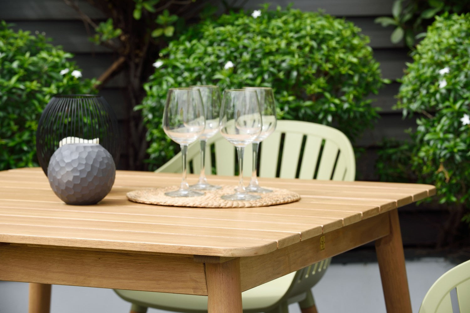 Nassau 5 Piece Square Dining Set – Sage Green Social Plastic® by LifestyleGarden US - product image 3 for Resin Society
