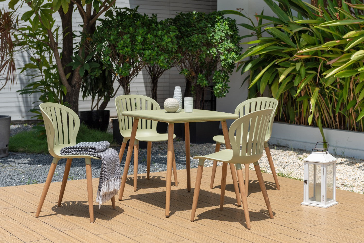 Nassau Square Table – Sage Green Social Plastic® by LifestyleGarden US - product image 2 for Resin Society