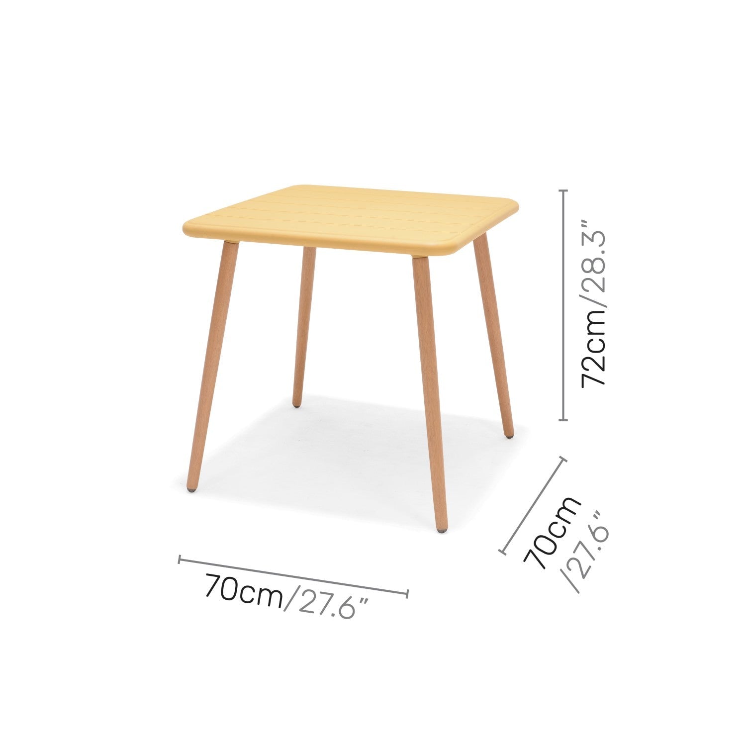 Nassau Square Table – Honey Yellow Social Plastic® by LifestyleGarden US - product image 9 for Resin Society