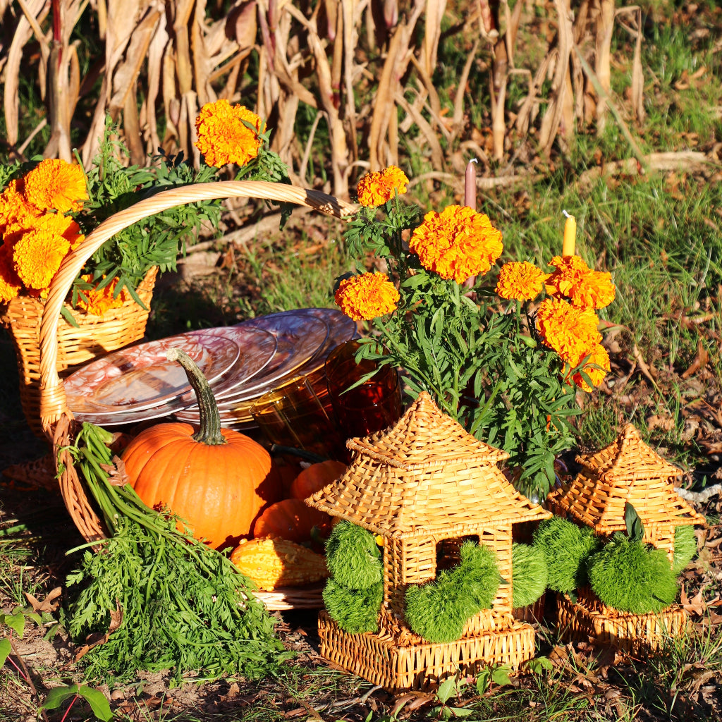 10 (+1 Free Bonus) Small Natural Rattan Pagoda Lanterns - Handmade by Ro'Table - product image 5 for Resin Society