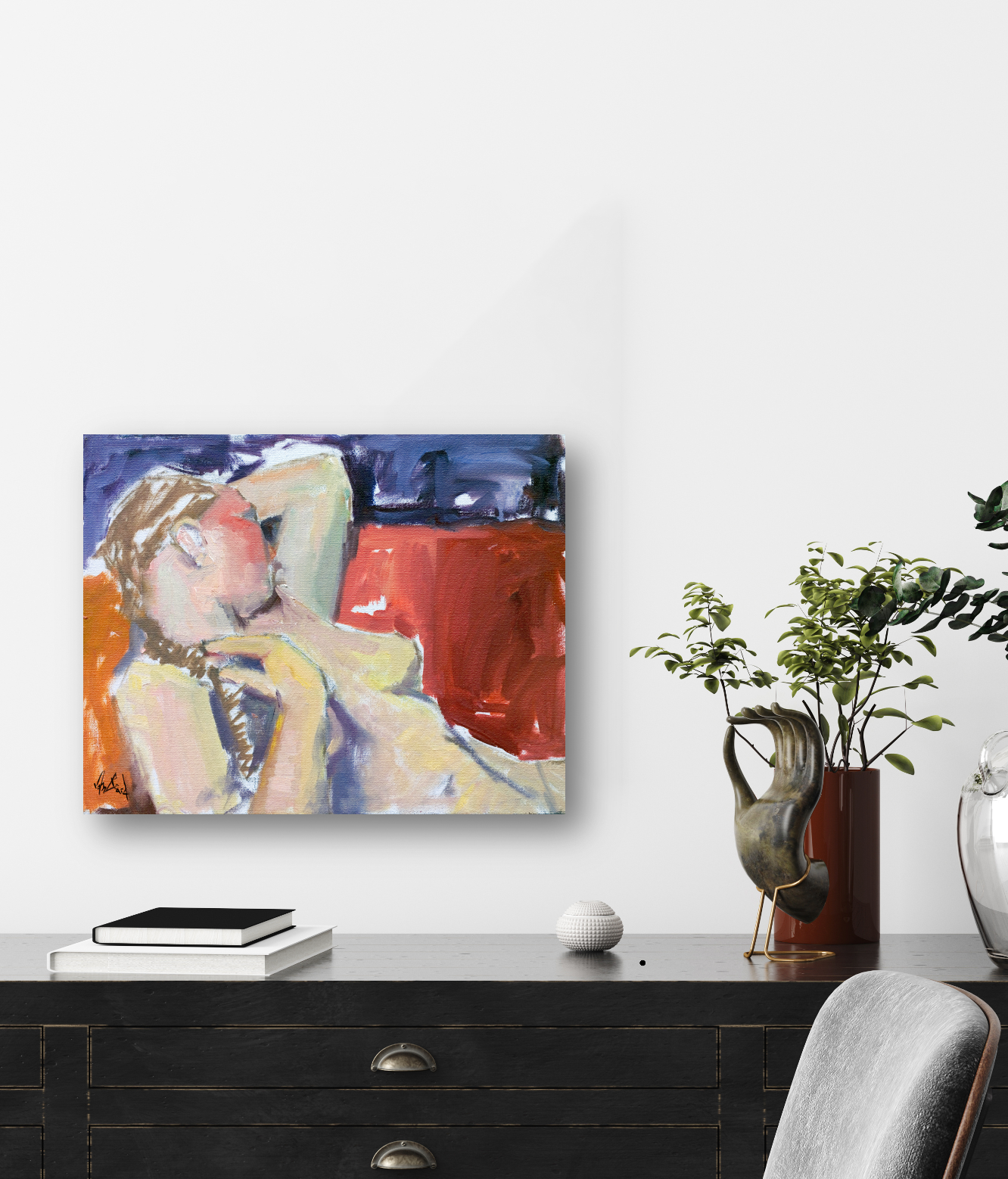Nude Artist Enhanced Canvas Print by John Beard Collection - product image 2 for Resin Society