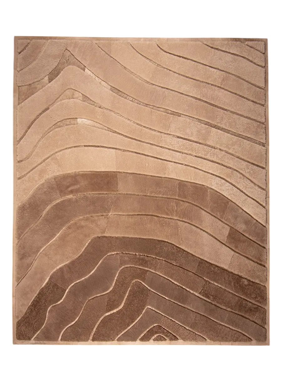 OMBRÉ – Custom Made Shearling and Cowhide Rug by Homelosophy