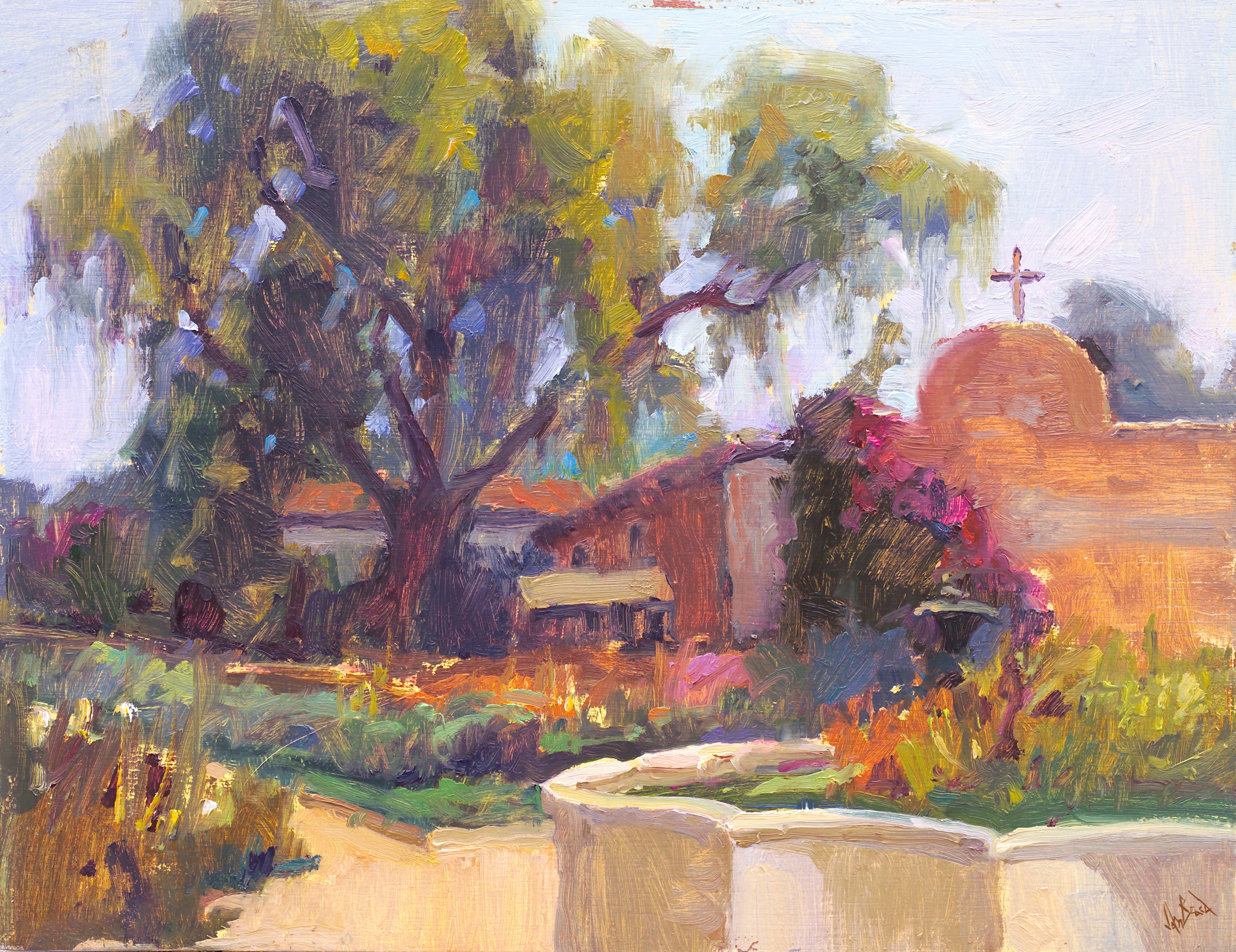 Oasis in the Desert canvas print by John Beard showing desert landscape with vibrant colors