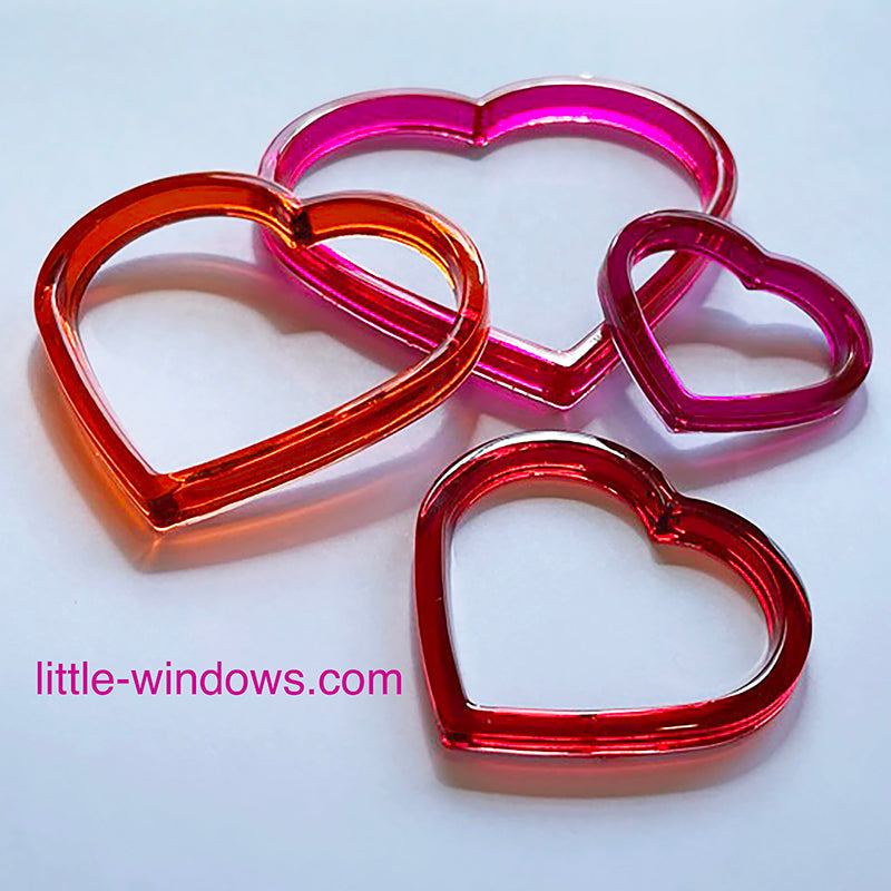 3-in-1 Heart Molds Set (super shiny silicone, make solid hearts, open hearts, and heart dishes in 4 sizes) detail image
