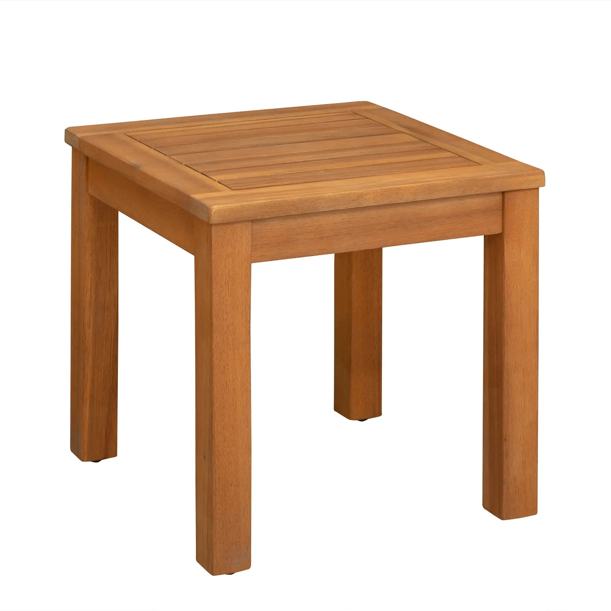 Lio/Oslo Wooden Side Table by Balkene Home in warm teak tones