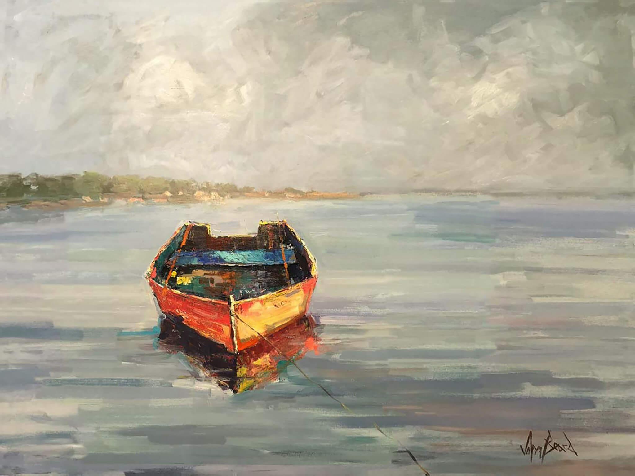 Our Boat Artist Enhanced Canvas Print by John Beard Collection - main product image for Resin Society