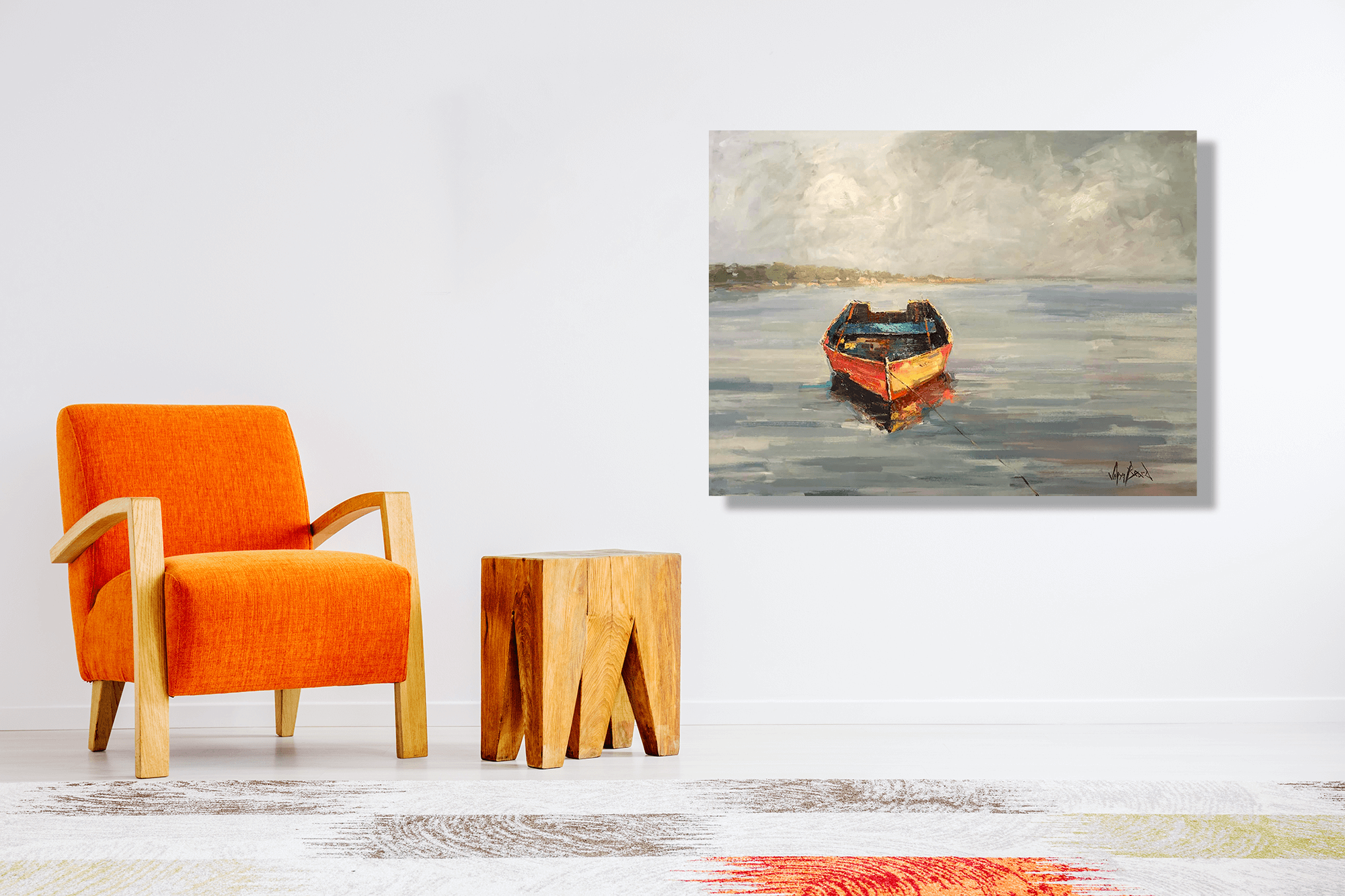 Our Boat Artist Enhanced Canvas Print by John Beard Collection - product image 3 for Resin Society