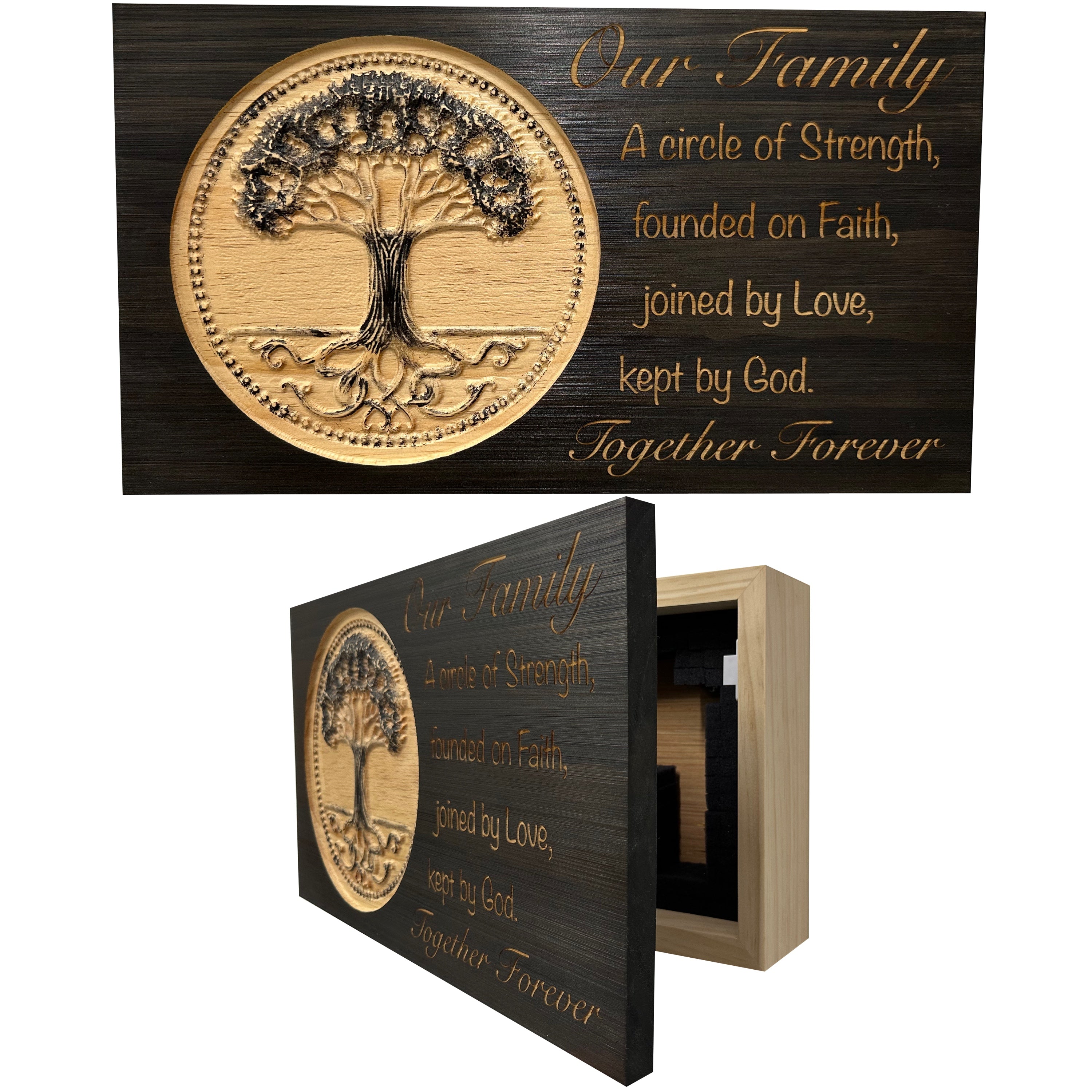 Our Family Tree Roots Wall Decoration Gun Safe by Bellewood Designs - main product image for Resin Society