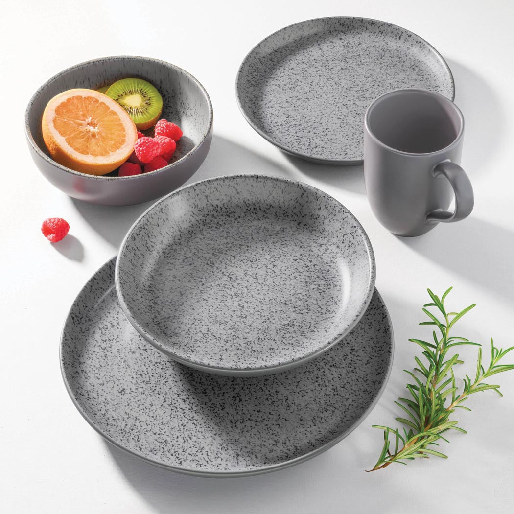 Oxford Contempo, Granite Stoneware 20 Piece Dinnerware Set, Service for 4 detail image - Resin Society